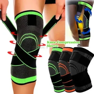 Knee Compression Sleeve With Patella Stabilizer Straps